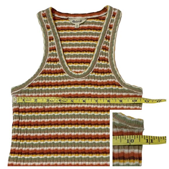 Madewell Ribbed U-Neck Tank Top - Stripe - XS - Picture 5 of 12